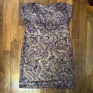 Shiny Multicolor Strapless Dress